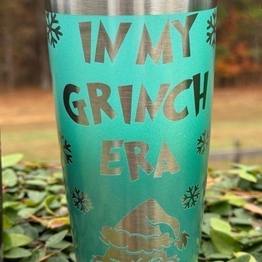 20 oz custom tumbler in my grinch era
